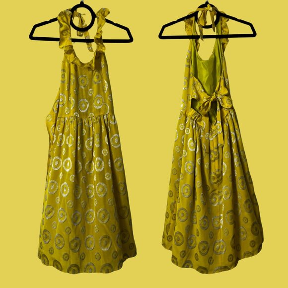 🌼 Anthropologie 100% Silk Yellow Dress – Size 2, NWOT - Picture 5 of 12